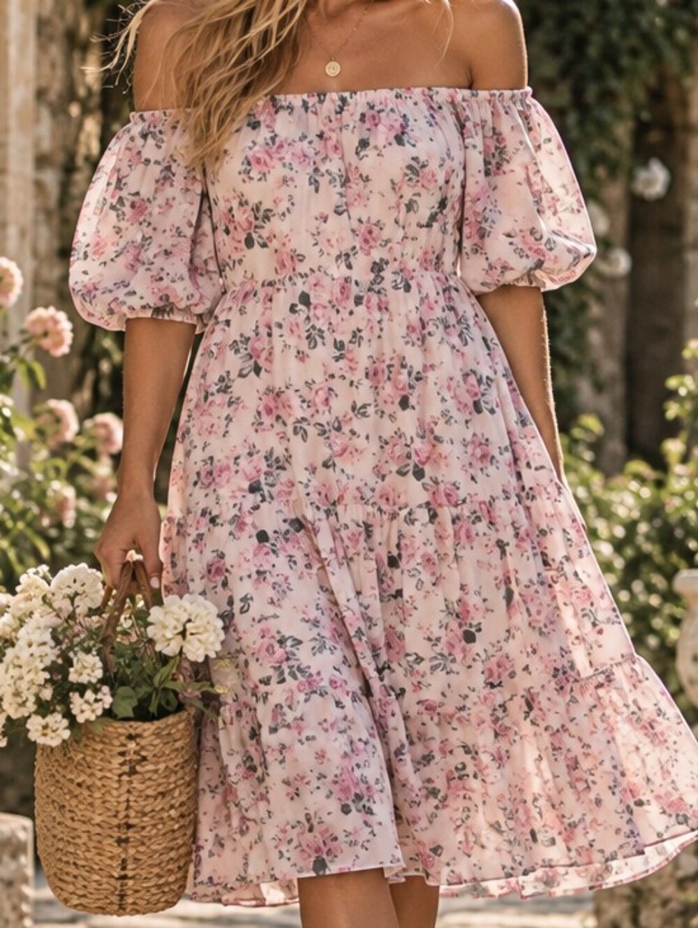 JACQUIE THE LABEL x Anthropologie Off The Shoulder Floral Dress S